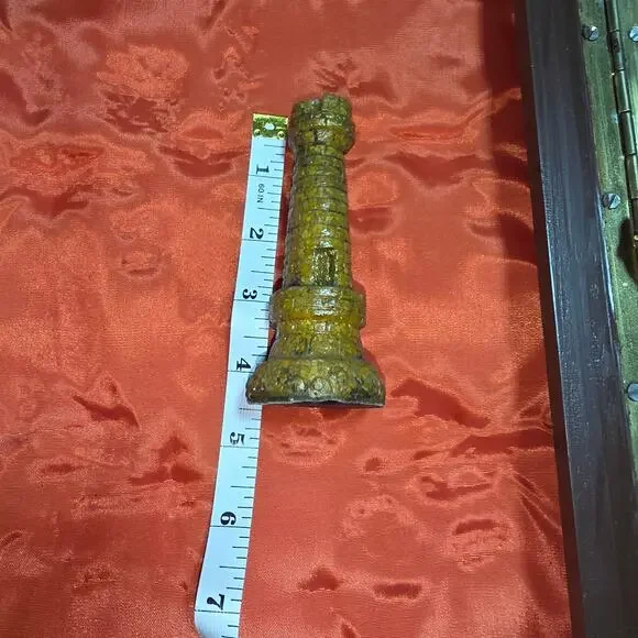 VINTAGE MAYAN VS SPANISH MARBLE CHESS SET IN MARBLE BOXXLARGE